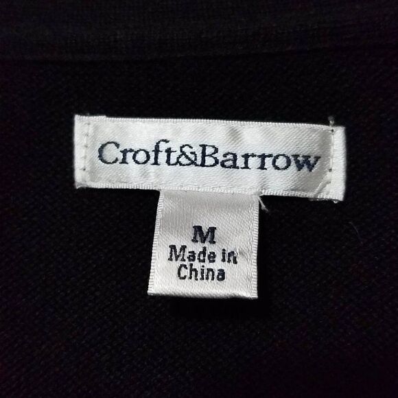 Croft & Barow Black Cardigan Sweater size Medium - Picture 3 of 9